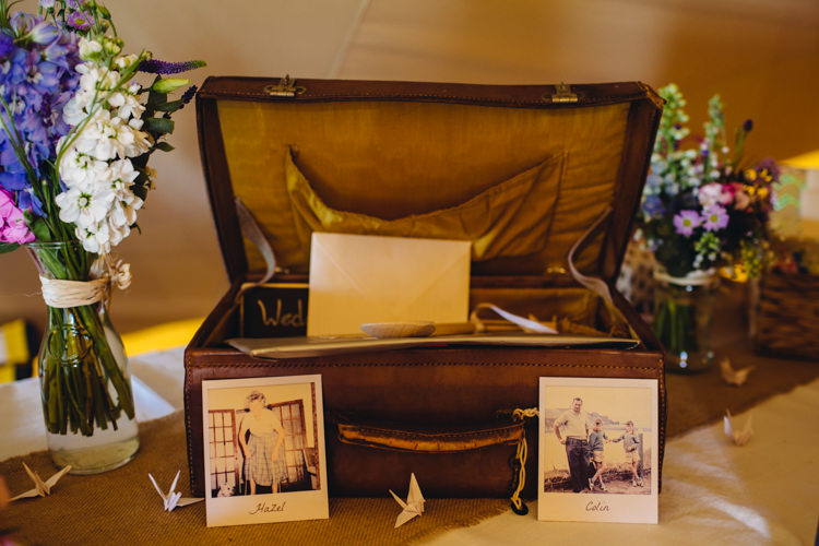 Suitcase Cards Rustic Relaxed Blue Tipi Wedding http://www.lucylittle.co.uk/