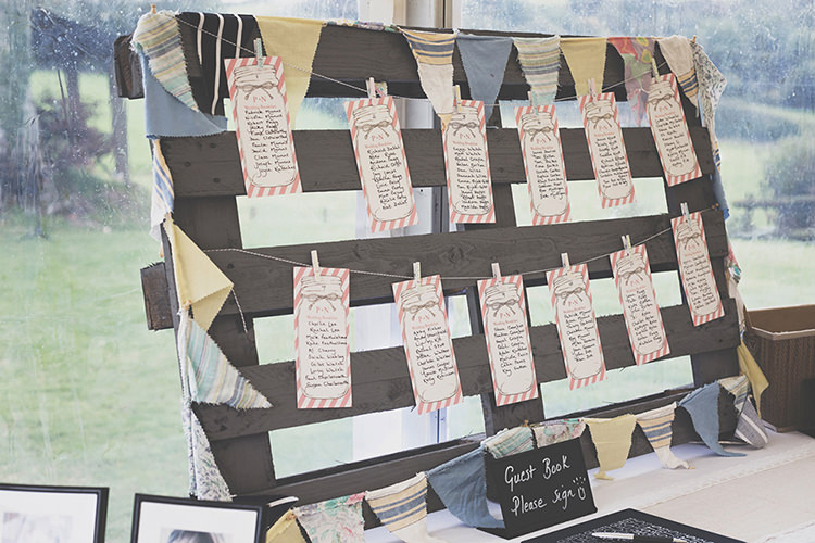 Pallet Bunting Table Seating Plan Chart Stylish Relaxed Fun Marquee Wedding http://www.bennicarolweddingphotography.com/