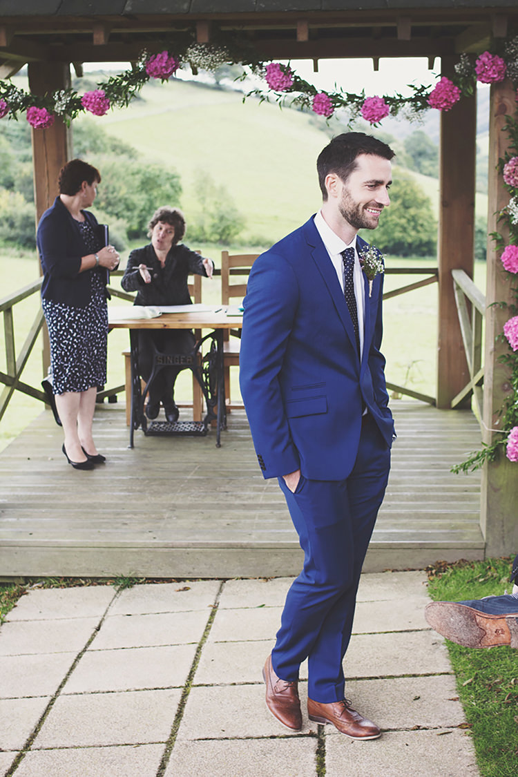 Groom Blue Suit Ted Baker Stylish Relaxed Fun Marquee Wedding http://www.bennicarolweddingphotography.com/