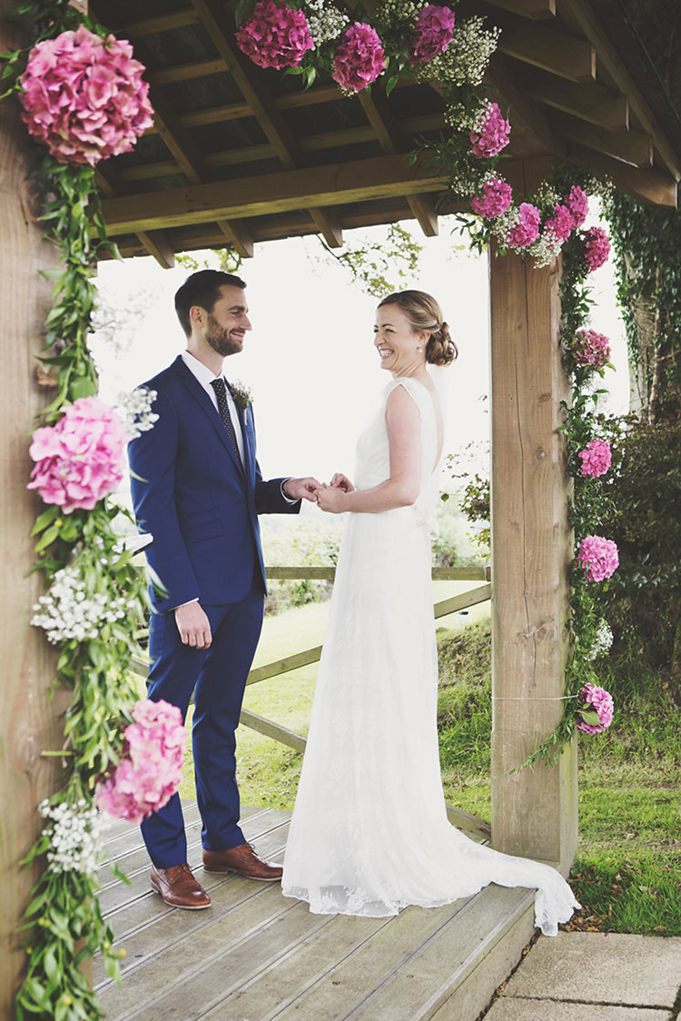 Pink Hydrangea Flower Arch Ceremony Stylish Relaxed Fun Marquee Wedding http://www.bennicarolweddingphotography.com/