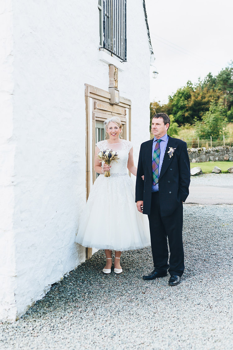 Tea Length Tulle Dress Gown Bride Bridal Intimate Outdoor Isle of Skye Wedding http://sarahbethphoto.co.uk/