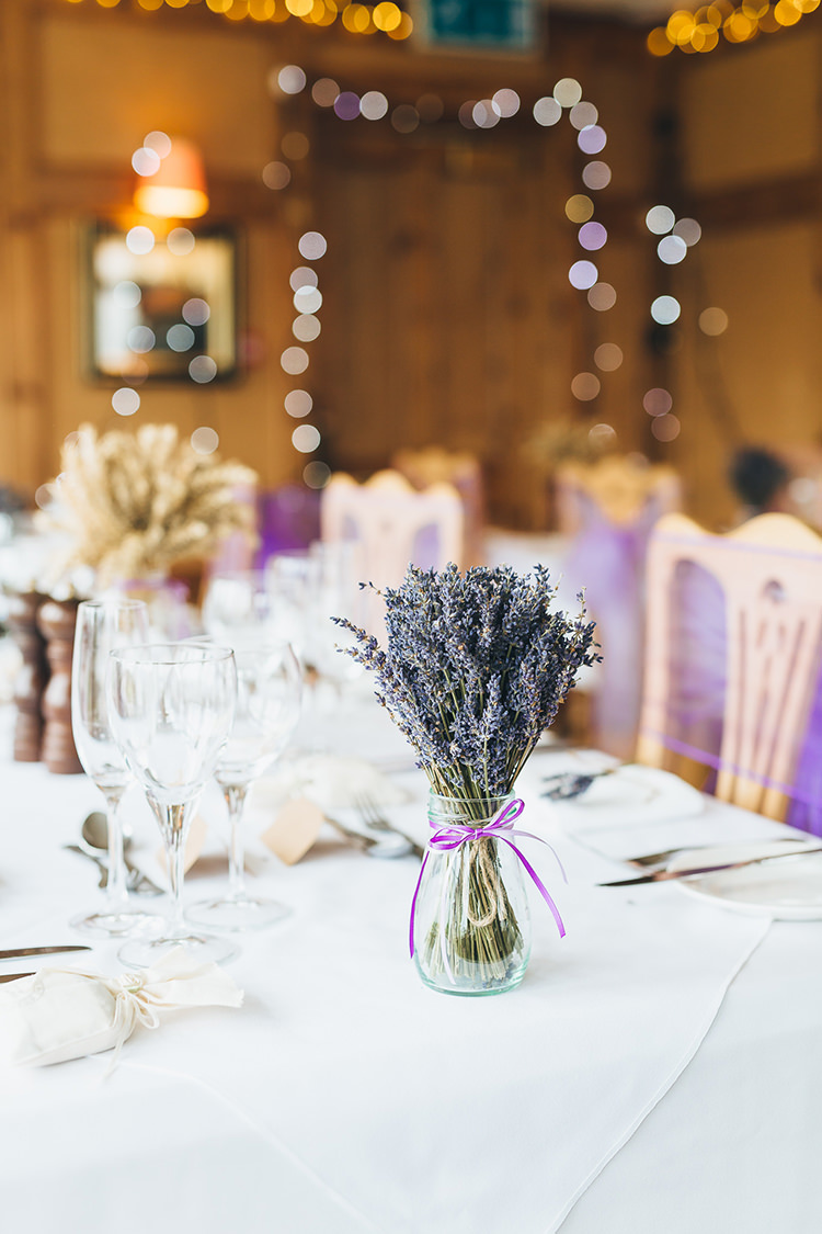 Lavender Flowers Centrepiece Intimate Outdoor Isle of Skye Wedding http://sarahbethphoto.co.uk/
