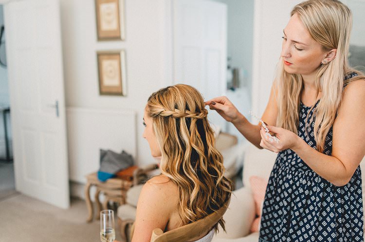 Waterfall Plait Braid Hair Waves Bride Bridal Rustic Chic Blush Barn Wedding http://www.kerrydiamondphotography.com/