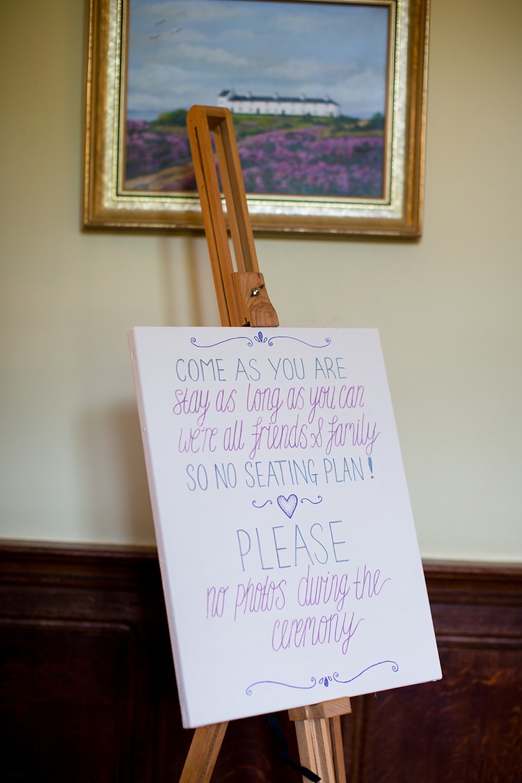 No Seating Plan Sign Natural Ethereal Purple Wedding http://www.katherineashdown.co.uk/