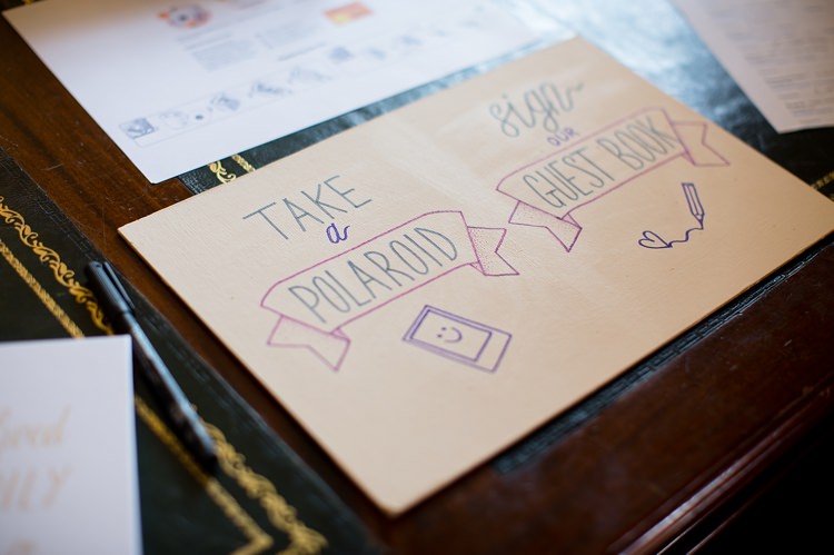 Polariod Guest Book Natural Ethereal Purple Wedding http://www.katherineashdown.co.uk/