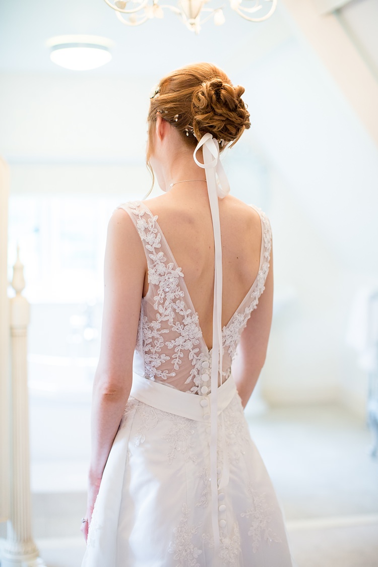 Ribbon Hair Accessory Low Back Gown Bride Bridal Style Natural Ethereal Purple Wedding http://www.katherineashdown.co.uk/