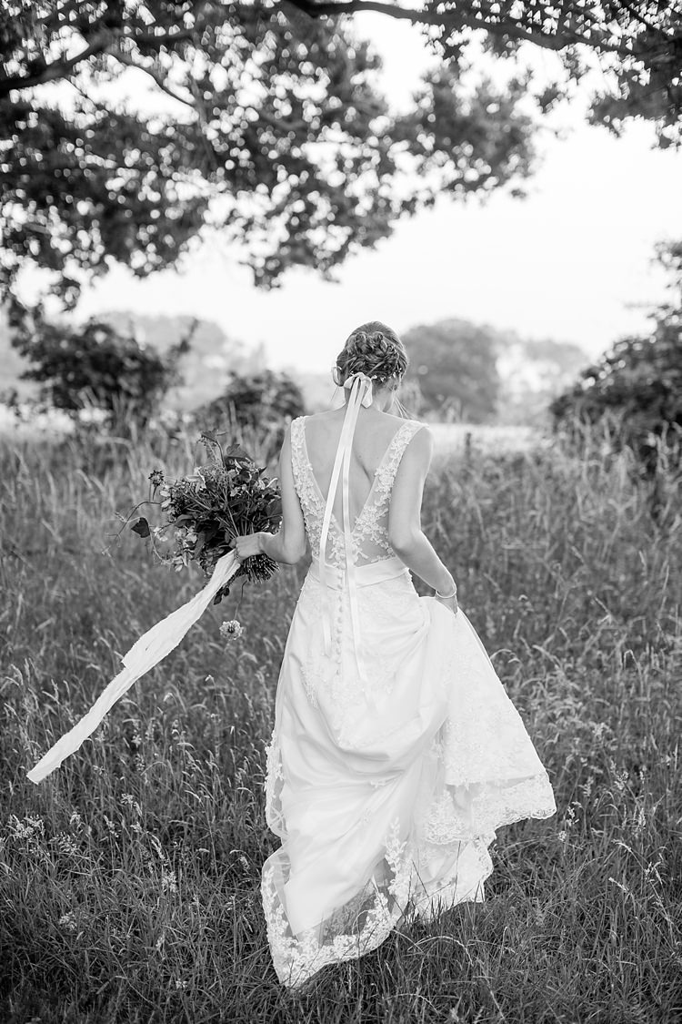 Applique Floral Gown Dress Bride Bridal Natural Ethereal Purple Wedding http://www.katherineashdown.co.uk/