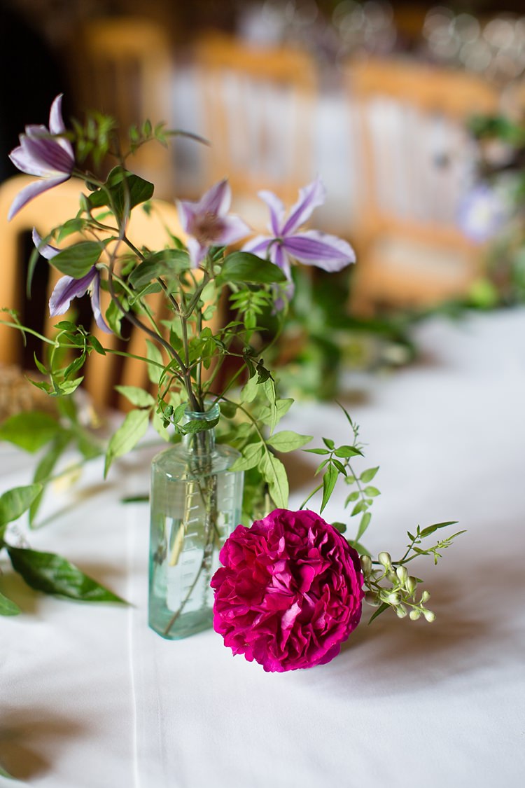Bottle Flowers Natural Ethereal Purple Wedding http://www.katherineashdown.co.uk/