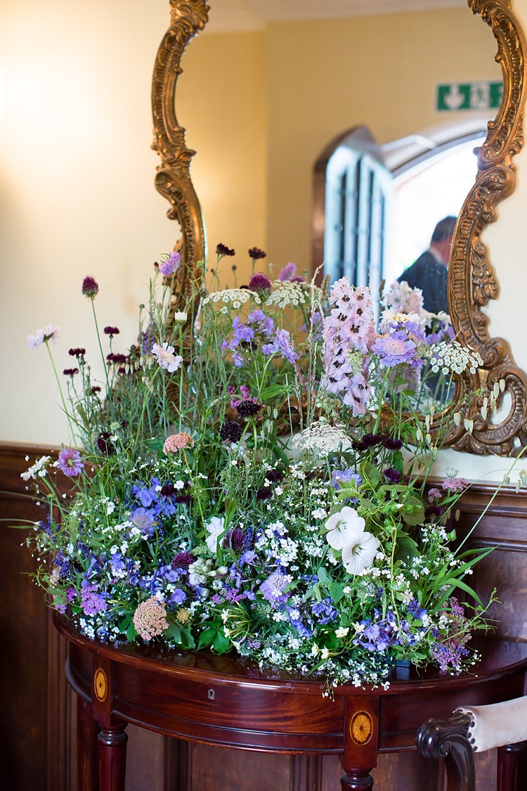 Meadow Flower Arangements Wild Ceremony Natural Ethereal Purple Wedding http://www.katherineashdown.co.uk/