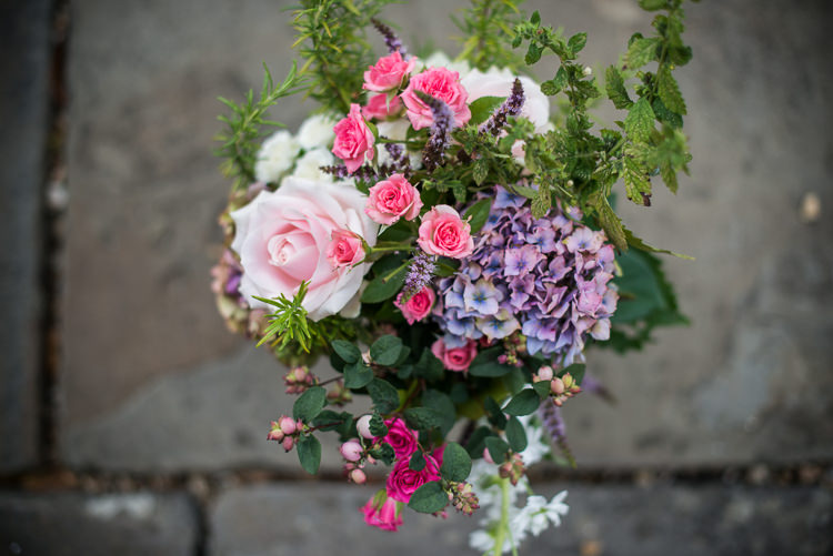 Bouquet Roses Hydrangea Bride Bridal Flowers Pink Purple Vintage Greenery Garden Marquee Wedding http://louiseadbyphoto.com/