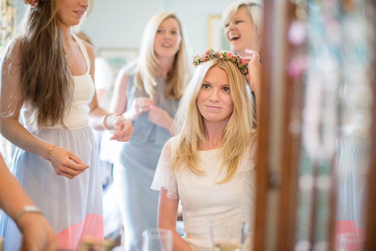 Flower Crown Bride Bridal Vintage Greenery Garden Marquee Wedding http://louiseadbyphoto.com/