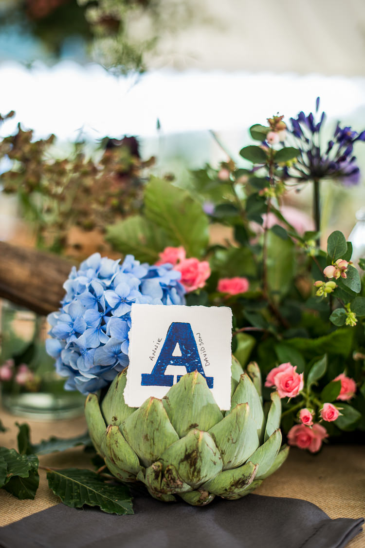 Place Names Letters Artichoke Vintage Greenery Garden Marquee Wedding http://louiseadbyphoto.com/