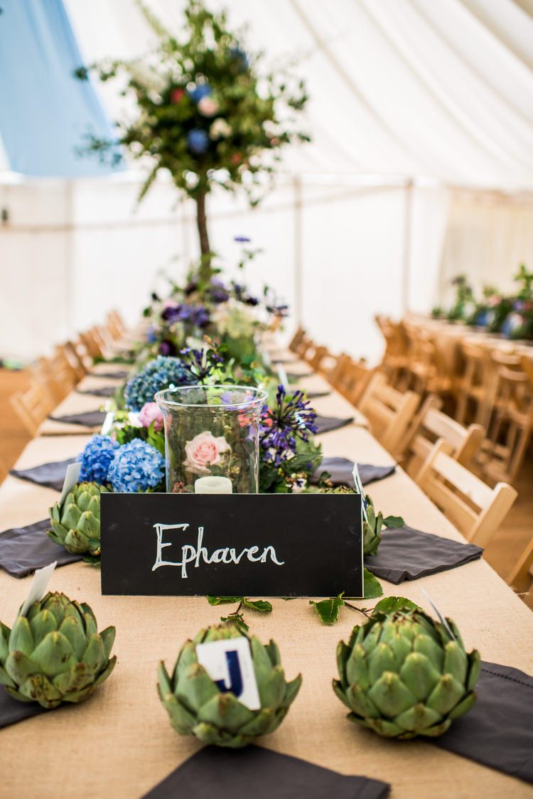 Long Tables Place Names Flower Tree Vintage Greenery Garden Marquee Wedding http://louiseadbyphoto.com/