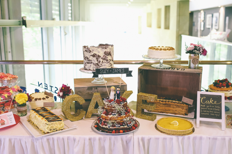 Cake Table Buffet Colourful Modern DIY Fun Wedding http://www.emmaboileau.co.uk/