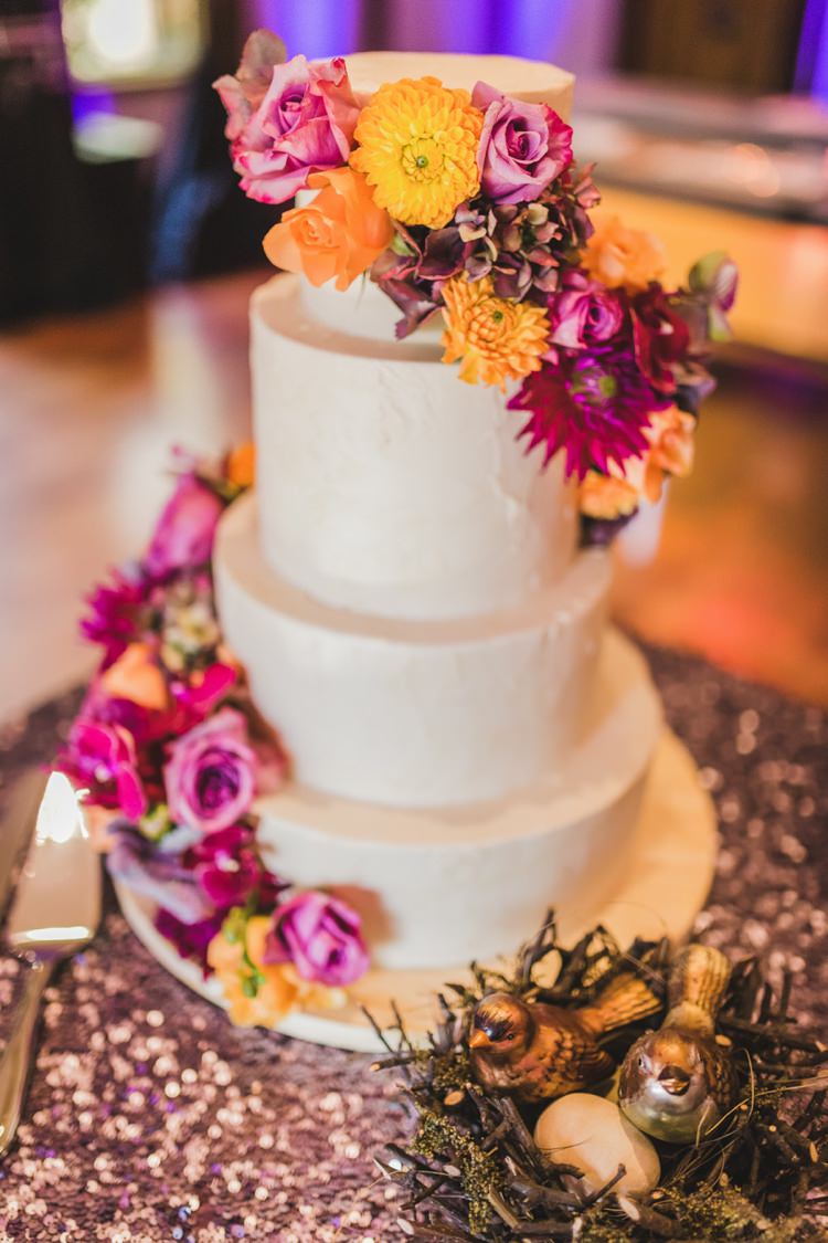 Cake Flowers Orange Pink Buttercream Fantastical Woodland Renaissance Wedding in California http://www.milouandolin.com/