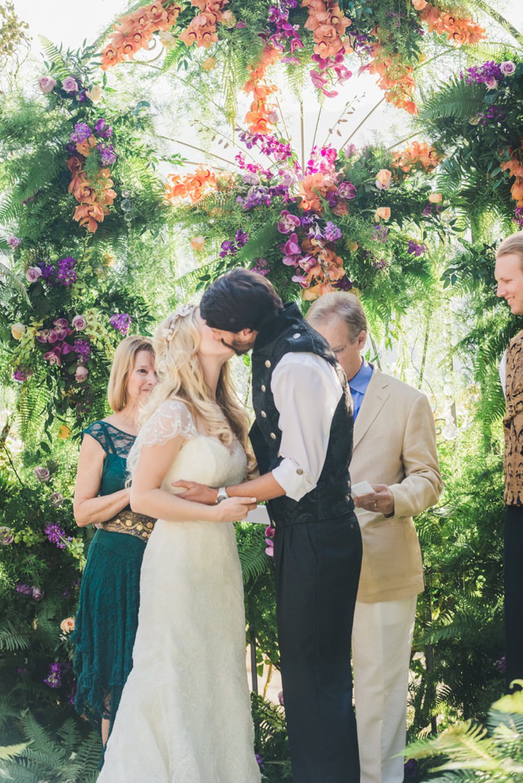Flower Floral Backdrop Arch Ceremony Fantastical Woodland Renaissance Wedding in California http://www.milouandolin.com/