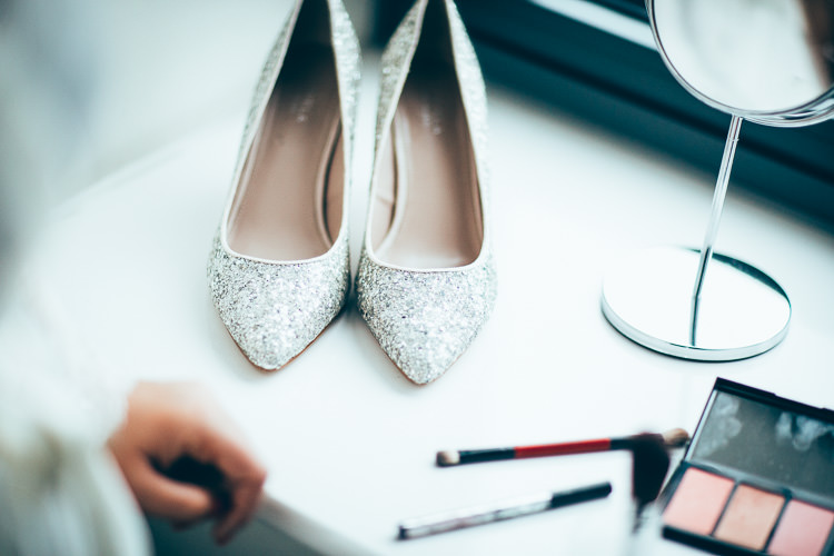 Glitter Shoes Bride Bridal Meadow Marquee Home Made Wedding http://www.faircloughphotography.co.uk/