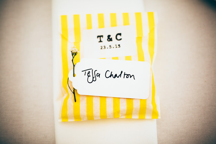 Stripe Bag Favours Meadow Marquee Home Made Wedding http://www.faircloughphotography.co.uk/