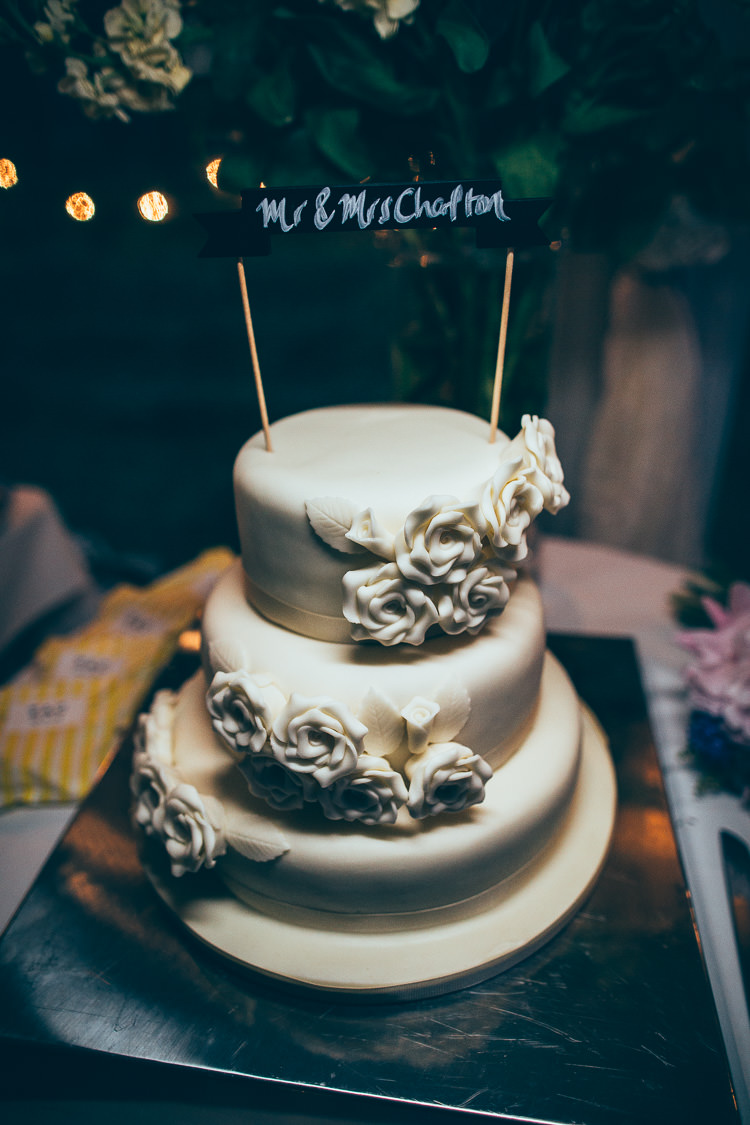 White Floral Cake Flower Icing Meadow Marquee Home Made Wedding http://www.faircloughphotography.co.uk/