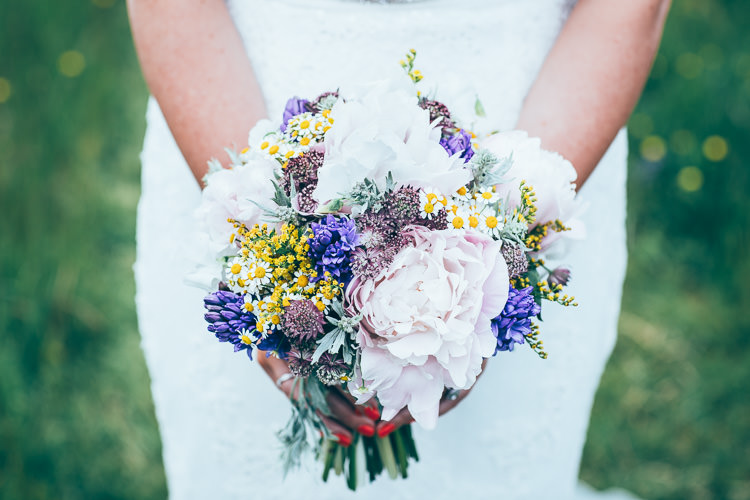 Peony Daisy Bouquet Flowers Bride Bridal Meadow Marquee Home Made Wedding http://www.faircloughphotography.co.uk/