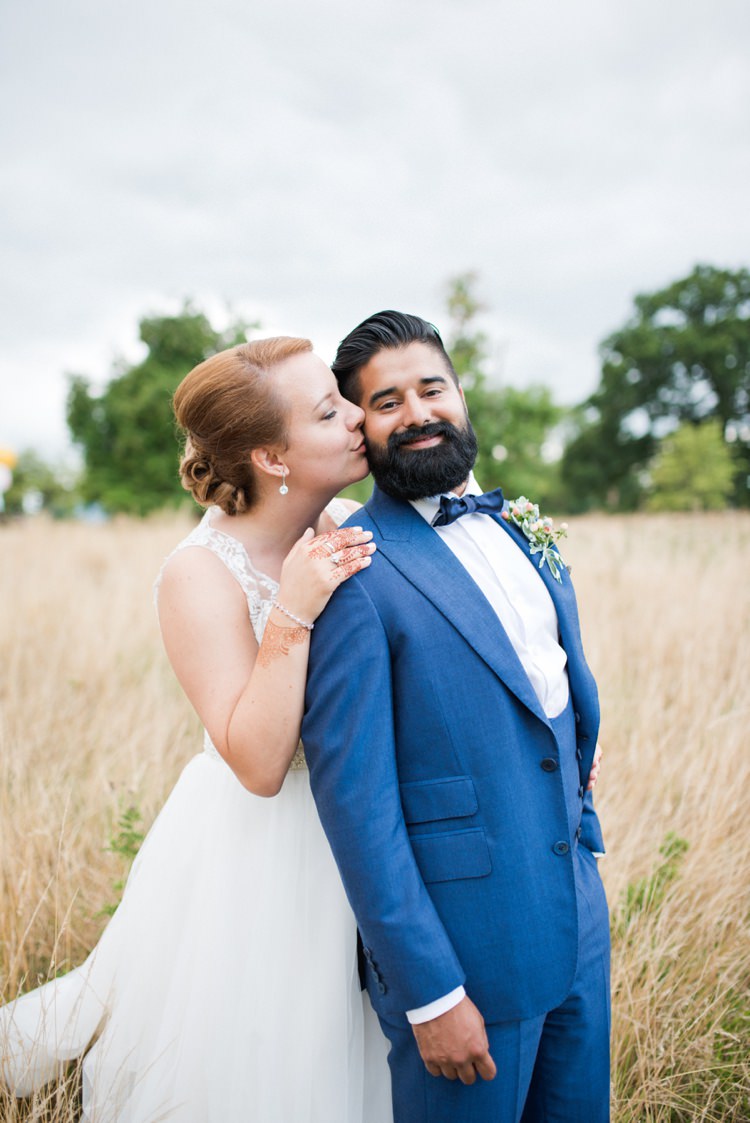 Blue Suit Groom Bow Tie Colourful Pastel Sequin Wedding http://www.laurapower.co.uk/