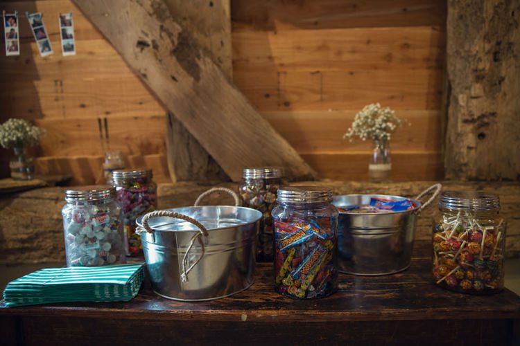 Sweet Table Bar Station Eclectic Cool Barn Wedding http://assassynation.co.uk/