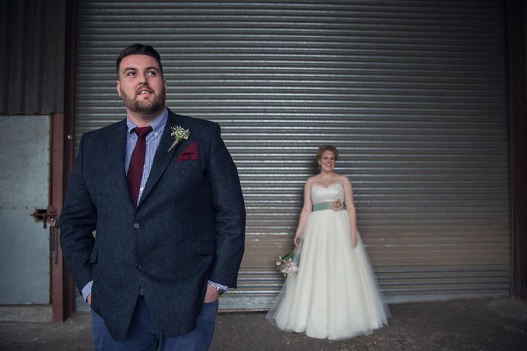 Groom Jacket Trousers Denim Shirt Tie Eclectic Cool Barn Wedding http://assassynation.co.uk/