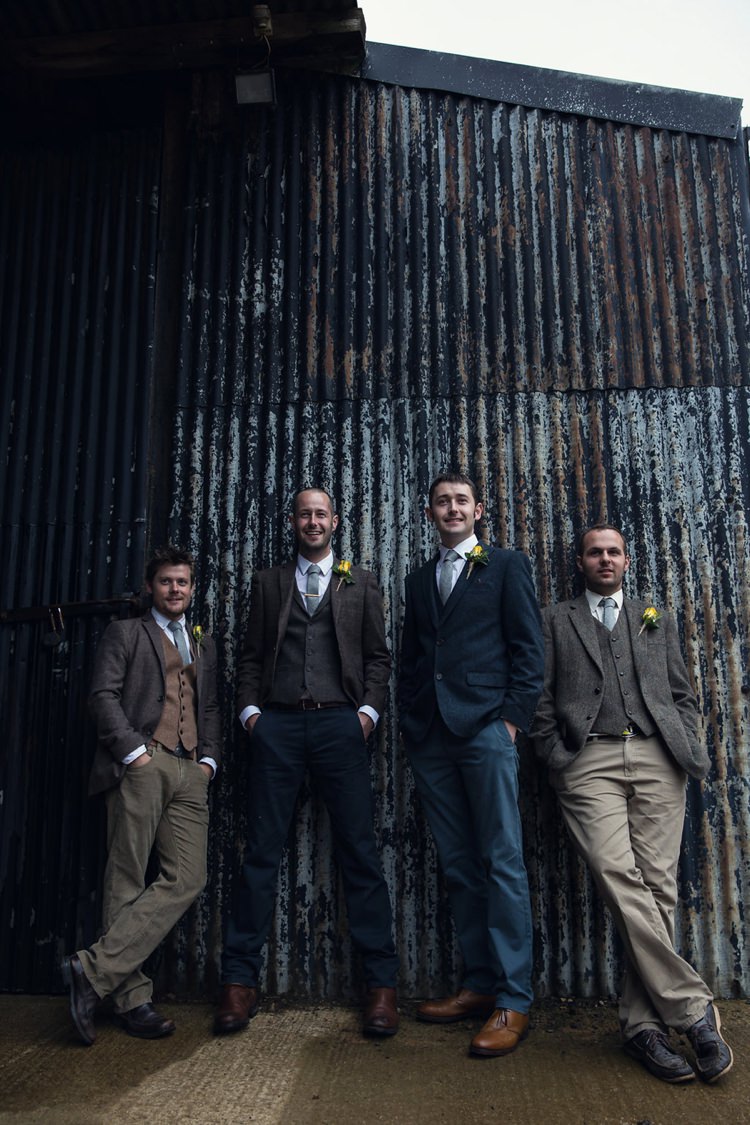 Tweed Jacket Waistcoat Chino Groom Groomsmen Yellow Grey Rustic Farm Wedding http://assassynation.co.uk/