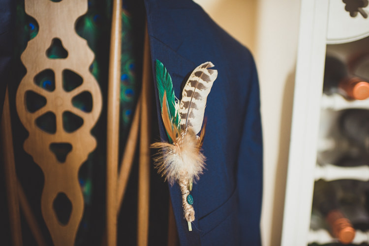 Feather Buttonhole Groom Beautiful Glass House Wedding http://www.mattpenberthy.com/