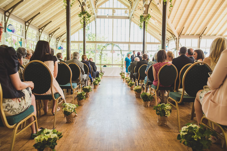 Winter Garden in Hexham Potted Plants Aisle Beautiful Glass House Wedding http://www.mattpenberthy.com/