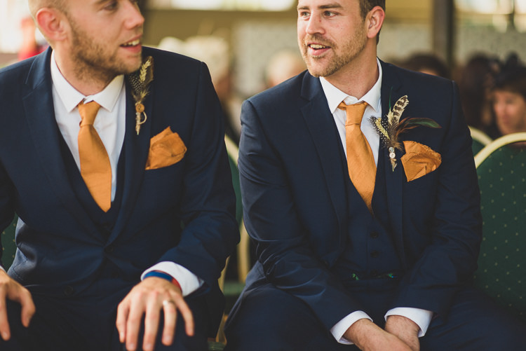 Orange Tie Groom Groomsmen Beautiful Glass House Wedding http://www.mattpenberthy.com/