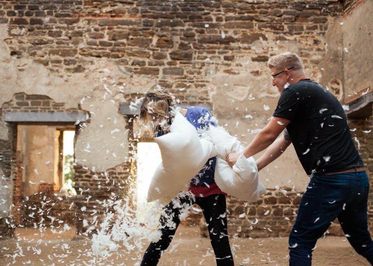 Pillow Fight Engagement http://www.faithdwightphotography.com/