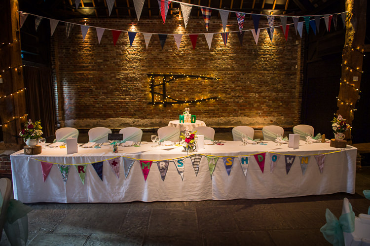 Top Table Bunting Quirky Crafty Tea Infused Wedding http://jamesgristphotography.co.uk/