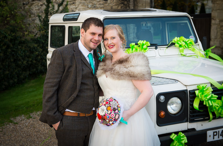 Land Rover Car Transport Quirky Crafty Tea Infused Wedding http://jamesgristphotography.co.uk/