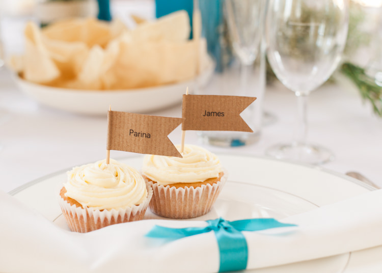 Cupcake Flag Place Name Setting Card Indian Mint Garden Party Wedding http://heleddroberts.co.uk/