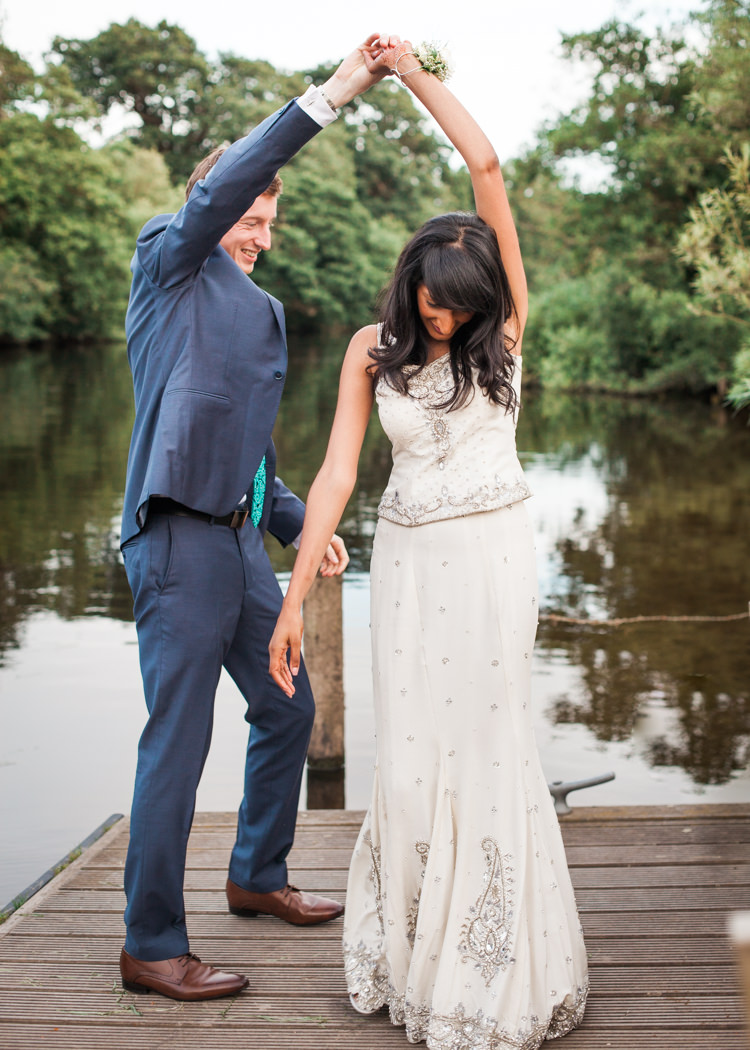 White Lengha Dress Bride Bridal Indian Mint Garden Party Wedding http://heleddroberts.co.uk/