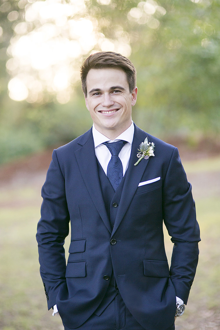 Navy Blue Groom Suit Tie Cornflower Blue Garden Wedding Australia http://brischetto.net/