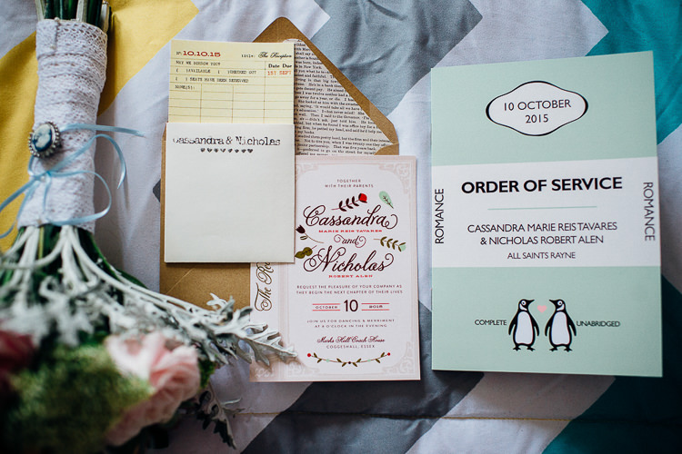 Stationery Invitations Literary Books & History Sparkly Pastels Wedding http://www.mariannechua.com/
