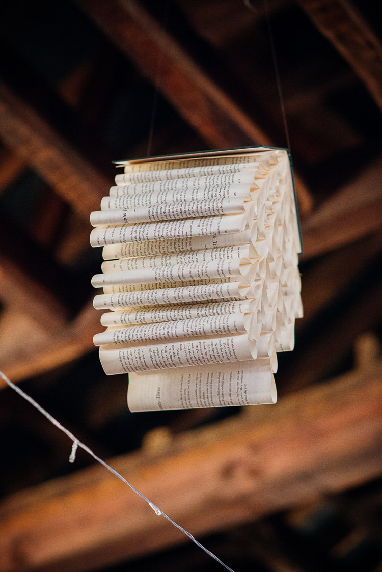 Hanging Decor Books & History Sparkly Pastels Wedding http://www.mariannechua.com/