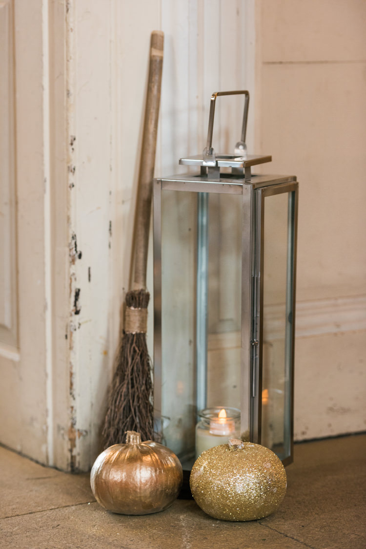 Pumpkins Decor Glamorous Gold Halloween Wedding http://www.oliviajohnstonweddings.co.uk/
