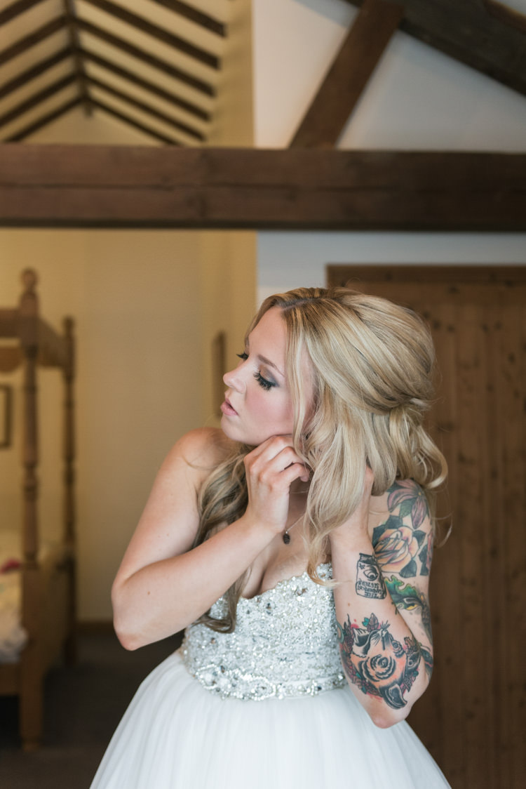 Hair Bride Bridal Half Up Down Waves Glamorous Gold Halloween Wedding http://www.oliviajohnstonweddings.co.uk/