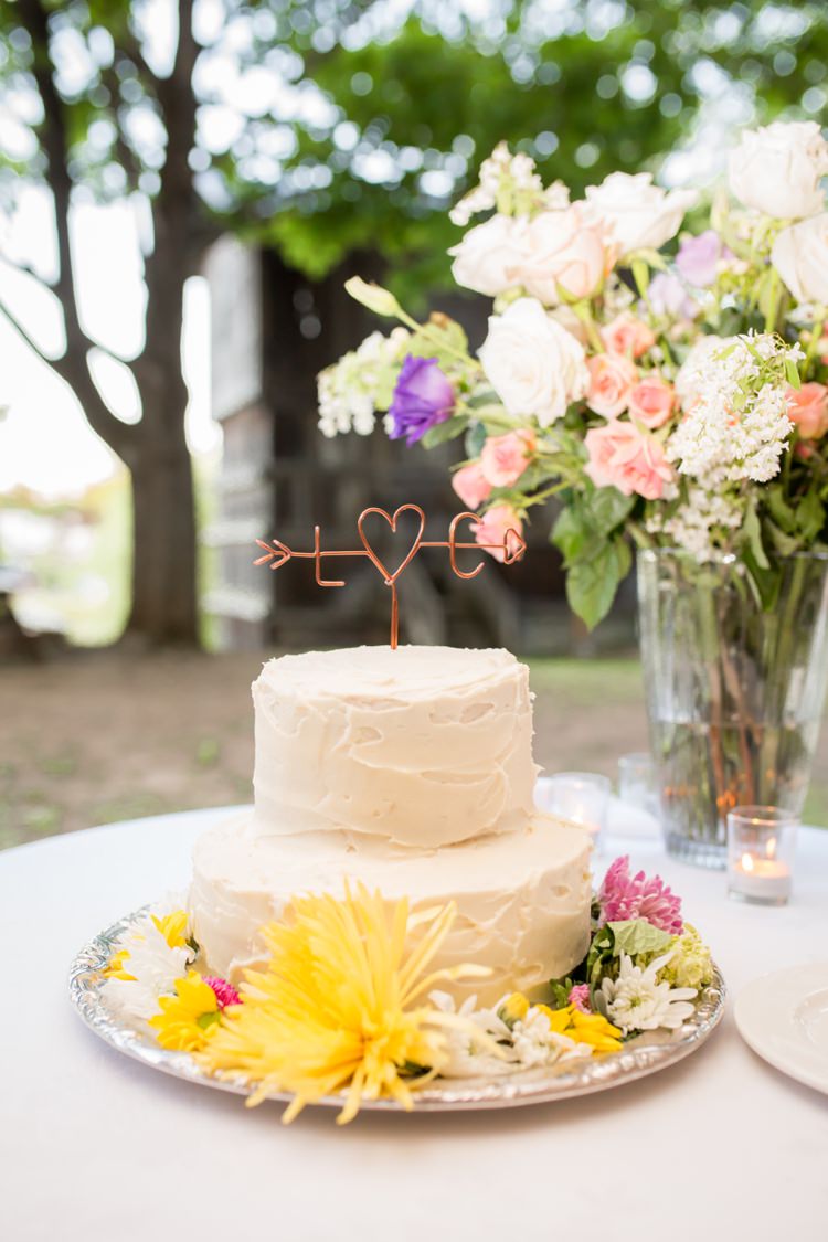 Butter Cream Cake Rustic Wire Topper Romantic Peach Museum Wedding New Jersey http://www.idaliaphotography.com/