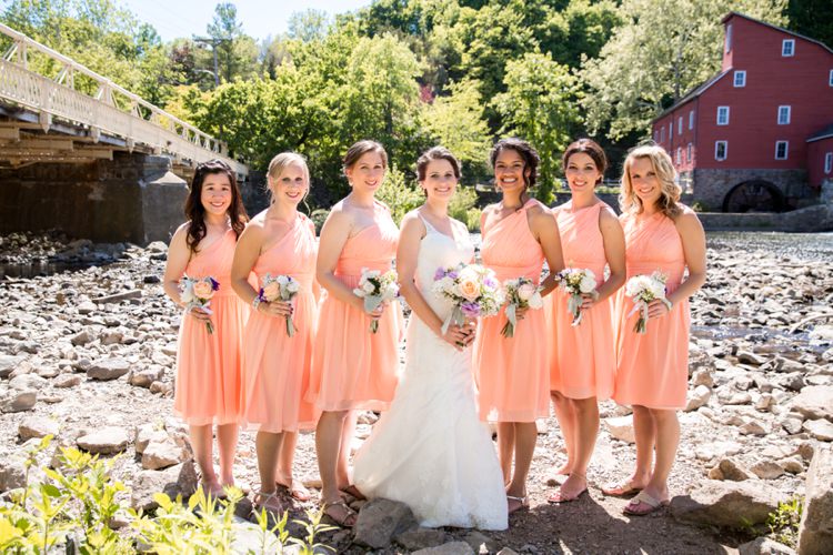 Short Bridesmaid Dresses Romantic Peach Museum Wedding New Jersey http://www.idaliaphotography.com/