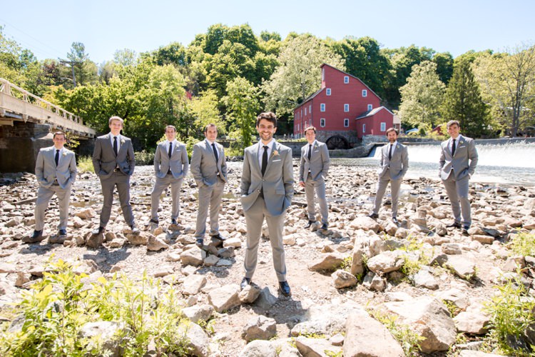 Grey Suit Groom Groomsmen Romantic Peach Museum Wedding New Jersey http://www.idaliaphotography.com/