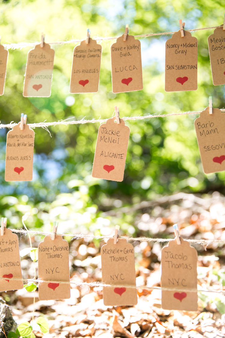 Luggage Tag Seating Table Plan Chart Romantic Peach Museum Wedding New Jersey http://www.idaliaphotography.com/