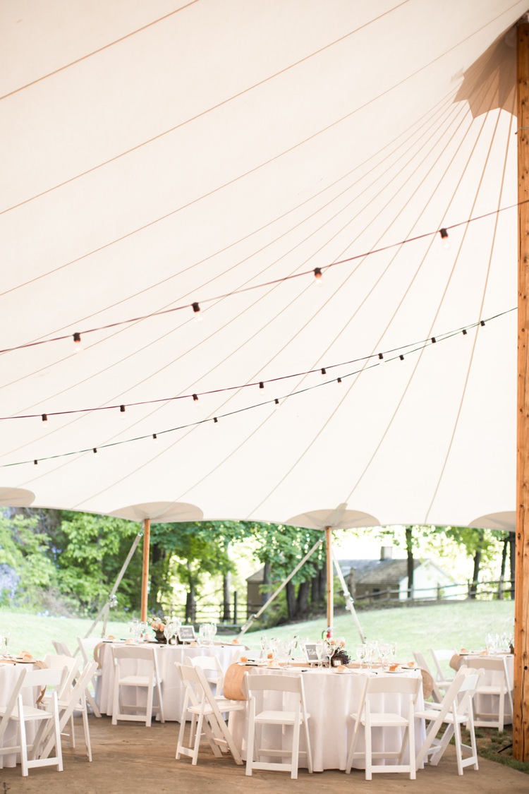 Pole Tent Open Marquee Festoon Lights Romantic Peach Museum Wedding New Jersey http://www.idaliaphotography.com/