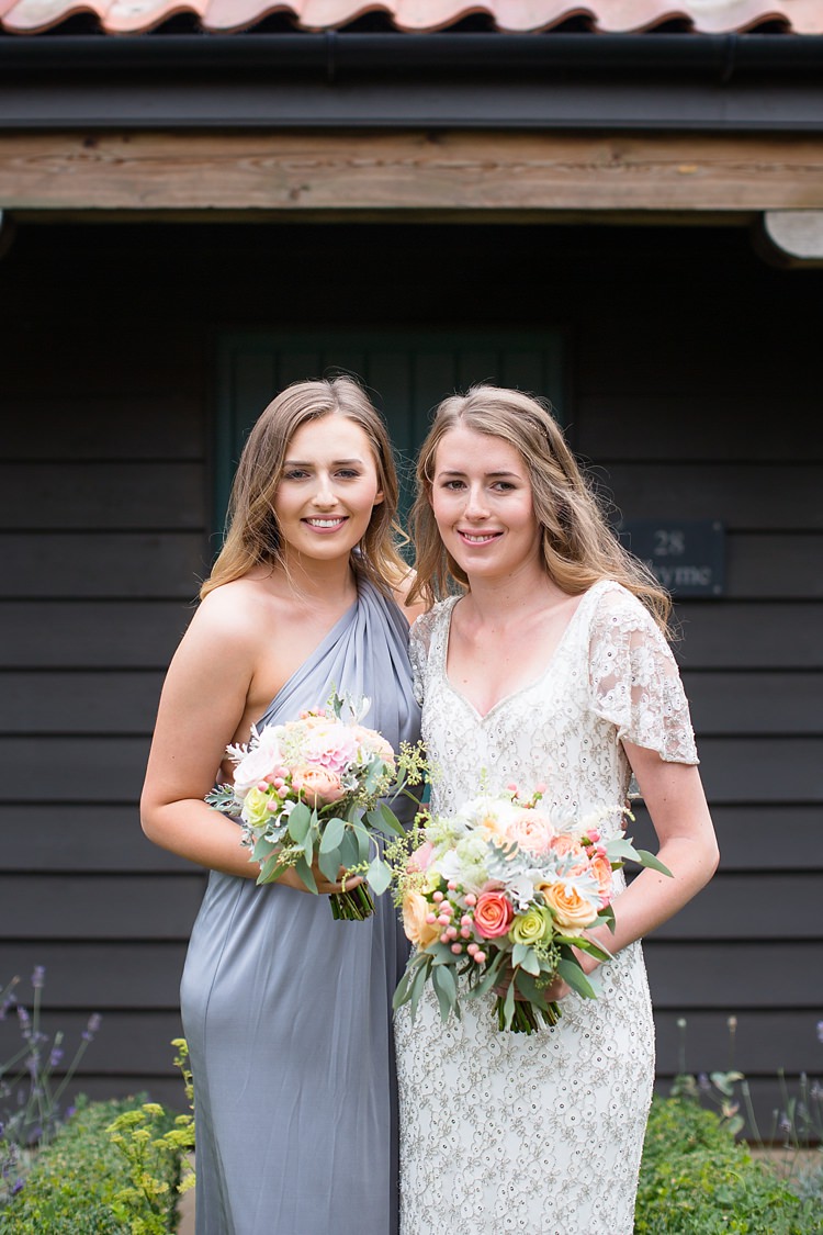 Grey Charcoal Bridesmaid Dress Gown Long Fresh Relaxed Beach Summer Wedding http://www.katherineashdown.co.uk/