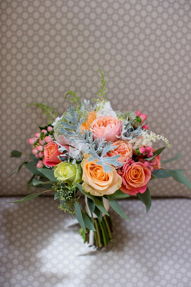 Coral Bouquet Flowers Bride Bridal Peony Rose Summer Fresh Relaxed Beach Summer Wedding http://www.katherineashdown.co.uk/