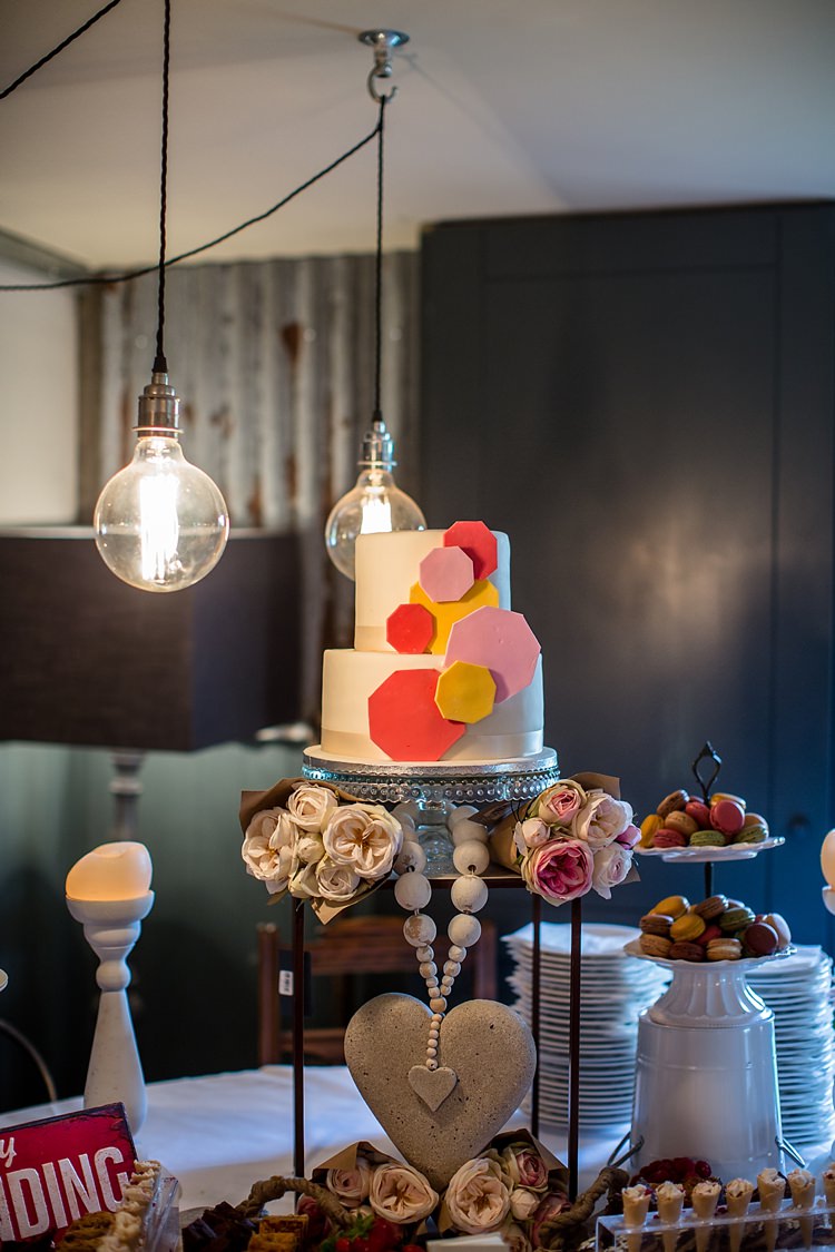 Geometric Cake Table Desserts Fresh Relaxed Beach Summer Wedding http://www.katherineashdown.co.uk/