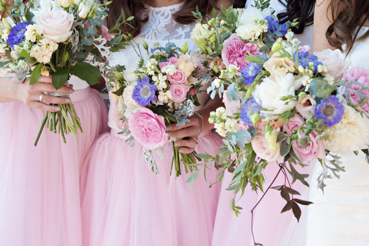 Bridesmaids Bouquets Summer Blue Pretty Flowers Romantic Candy Pink Pastels Wedding http://kerryannduffy.com/